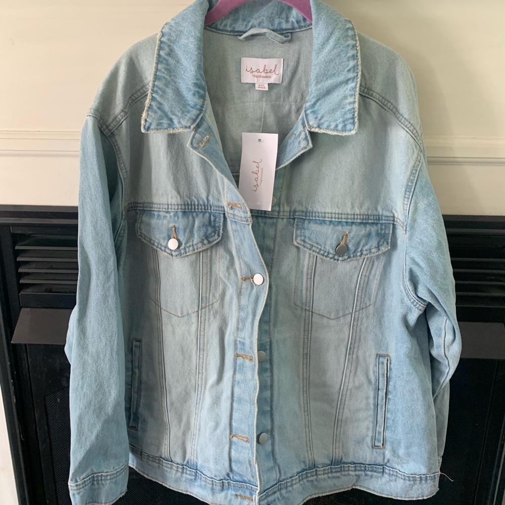 Isabel Maternity by Ingrid & Isabel Light Blue Jean Jacket size XXL NWT 20$